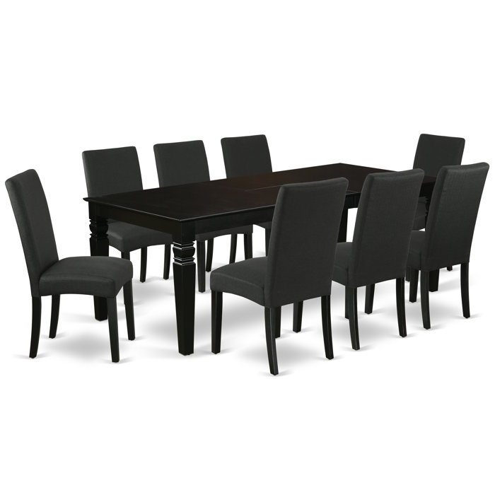 Winston Porter Friedler 9 Piece Extendable Rubberwood Dining Set